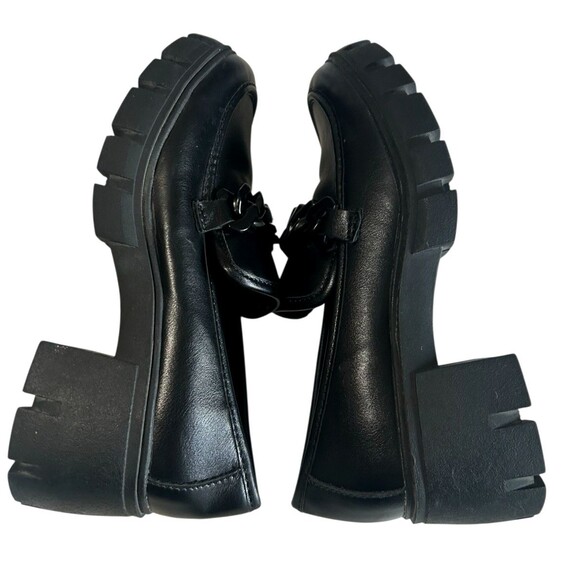 Madden Girl Hoxton Women's 8M Black Platform Chunky Lug Chain Y2K Loafers Shoes - Picture 8 of 13